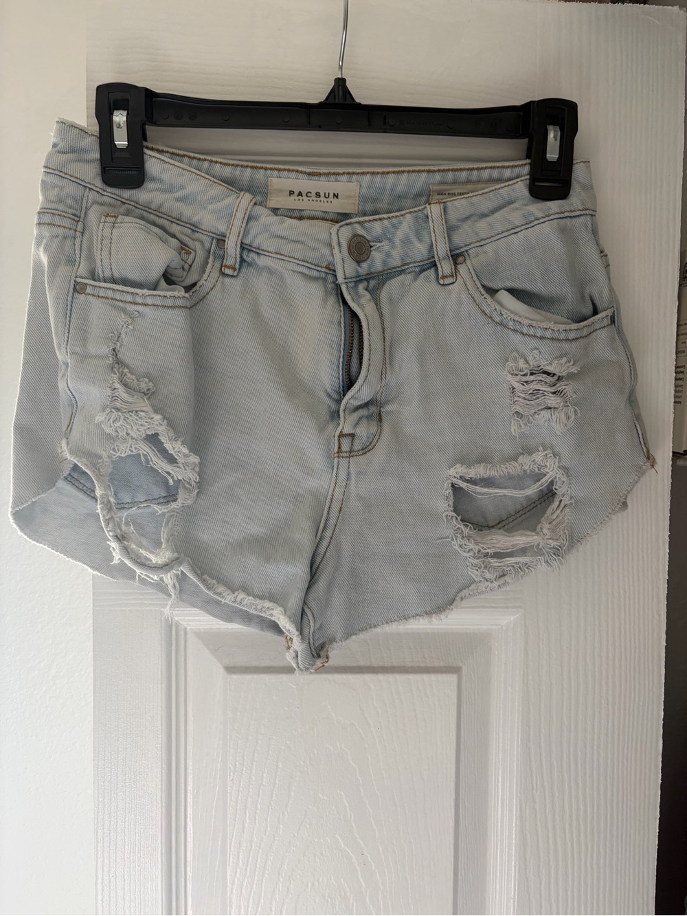 PacSun Light Wash Distressed Denim Cutoff Shorts